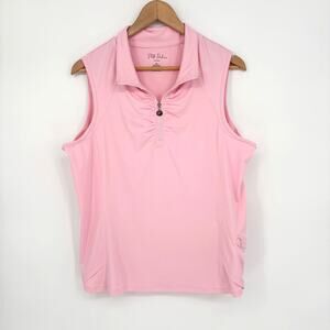 Stella Parker Sport Quarter Zip Pink Sleeveless Top Size XL